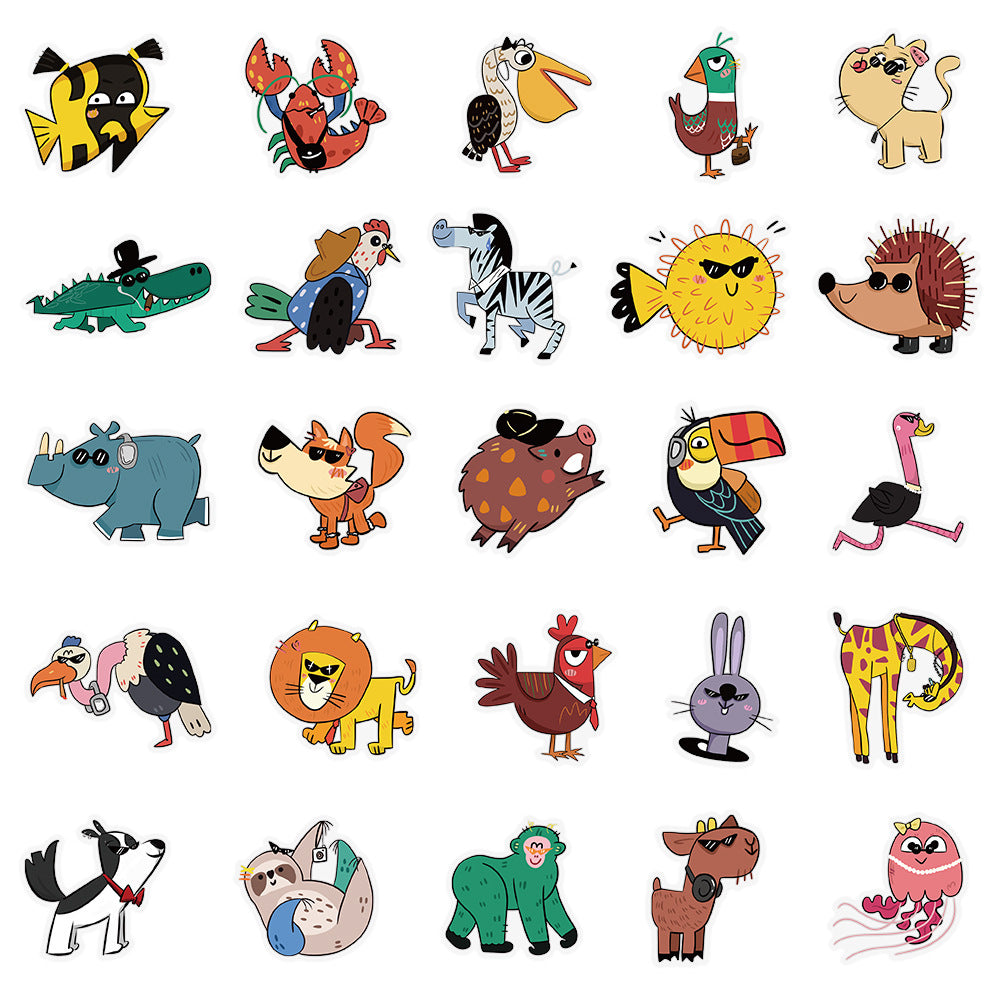 1016 50 Fashion animals PET sticker