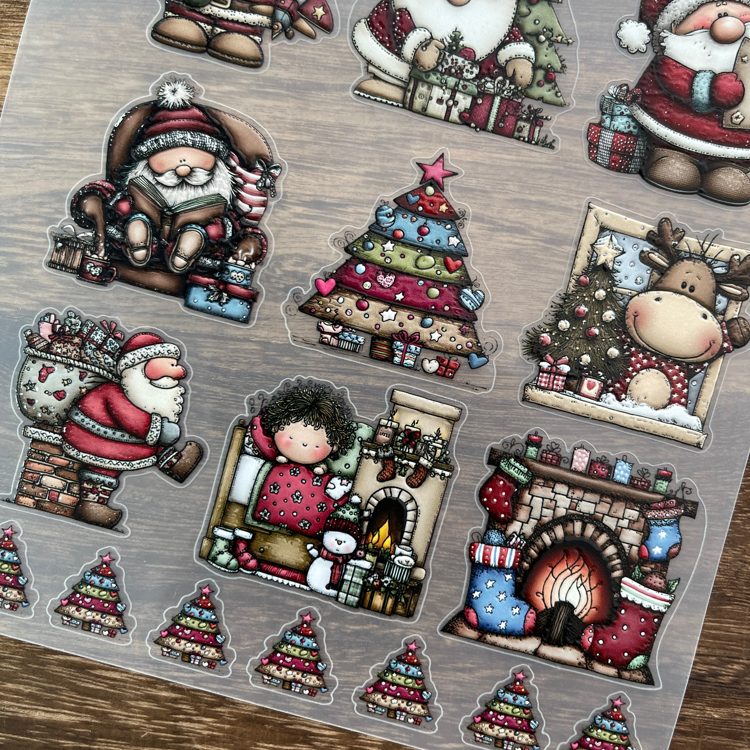 3D Santa Claus PET Stickers 1pcs