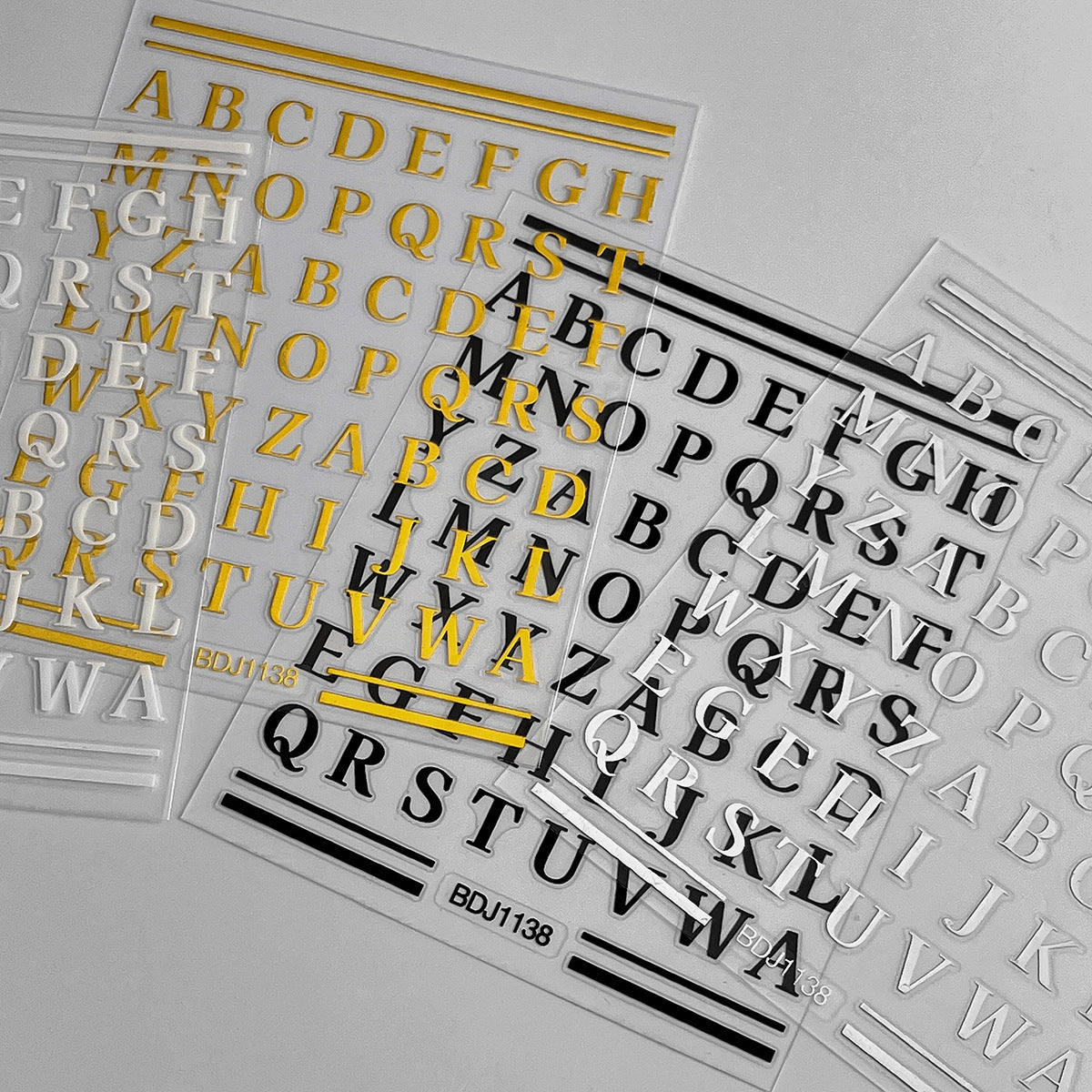 260108 M279- Letter Embossed Mini sticker 1 Pcs