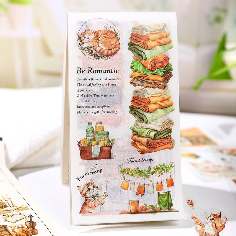 0510 Soft home time Series PET & Washi Sticker book -18Pcs each pack