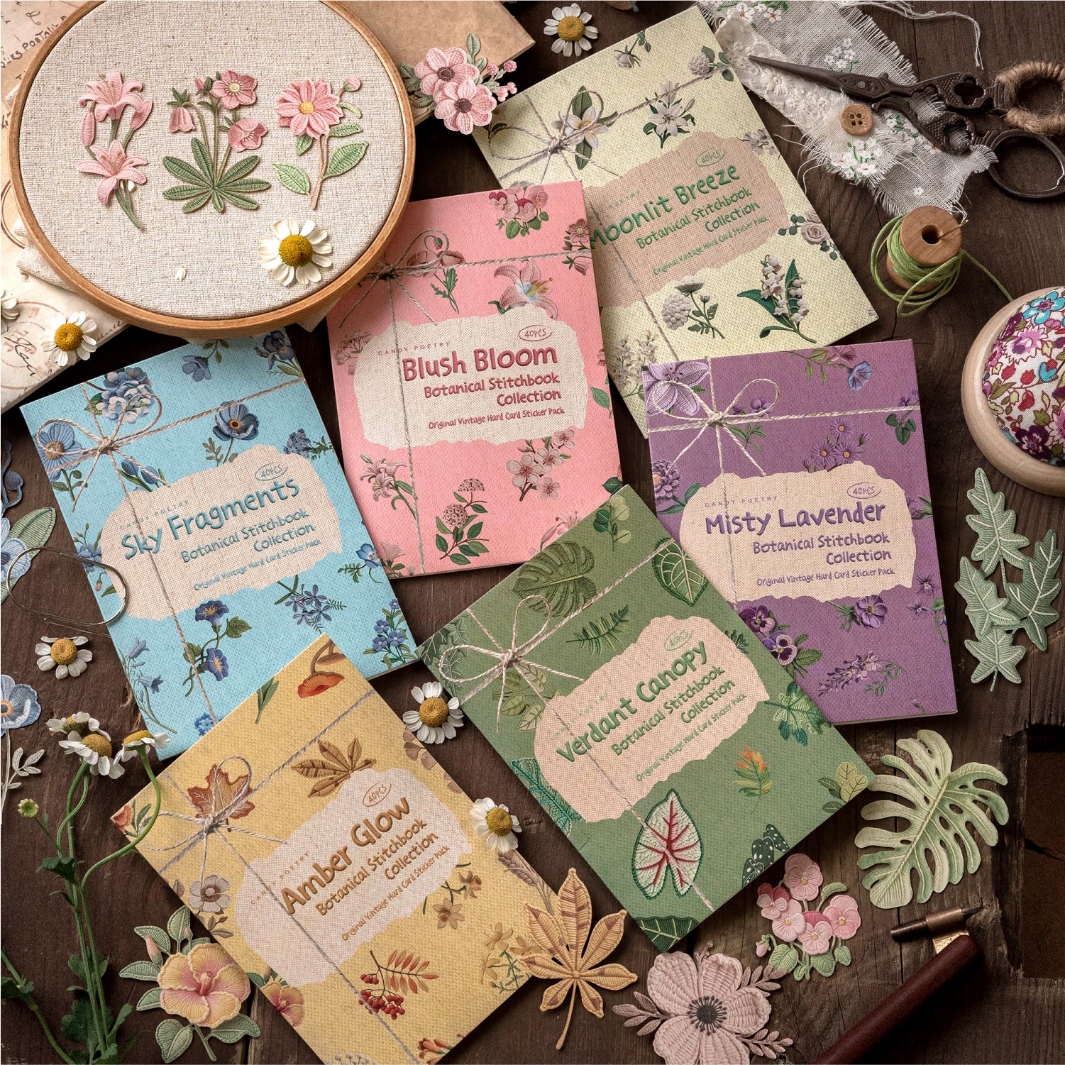 260411 Plant cardstock sticker -40Pcs each pack