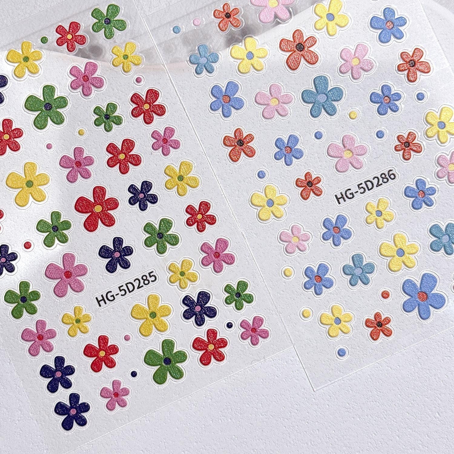 1208 M272- Colorful flowers Embossed Mini sticker 1 Pcs