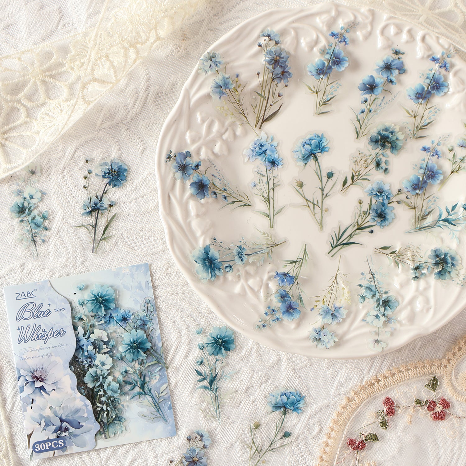 0816 Flowers PET Sticker -30Pcs each pack