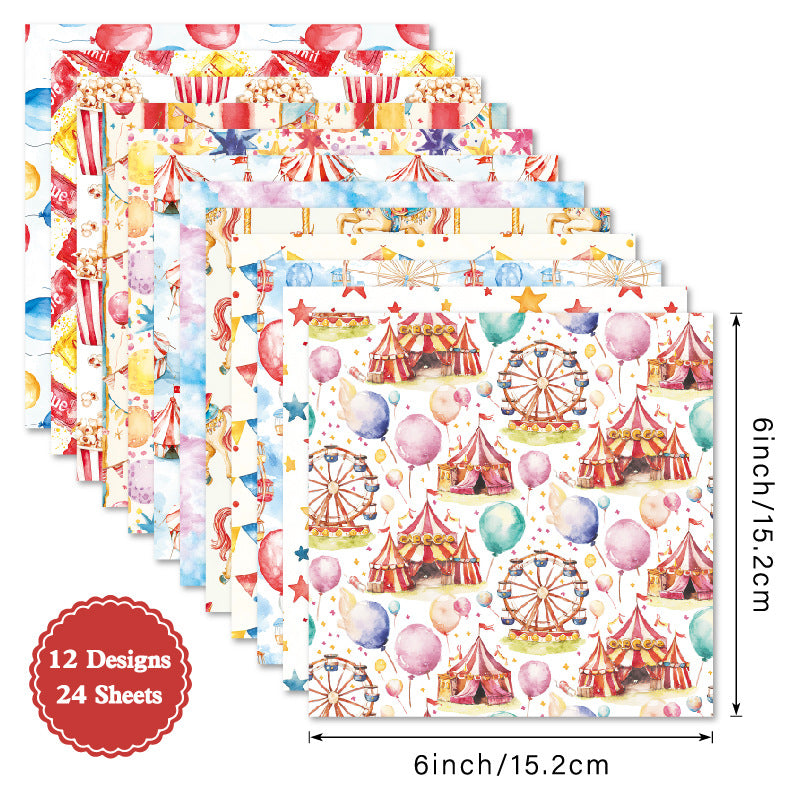 1222 Ferris wheel background paper R2466A -24Pcs each pack