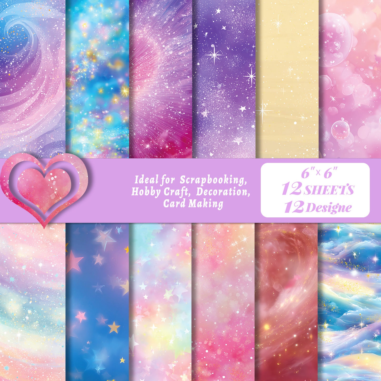 0820 Shining star background paper -12Pcs each pack