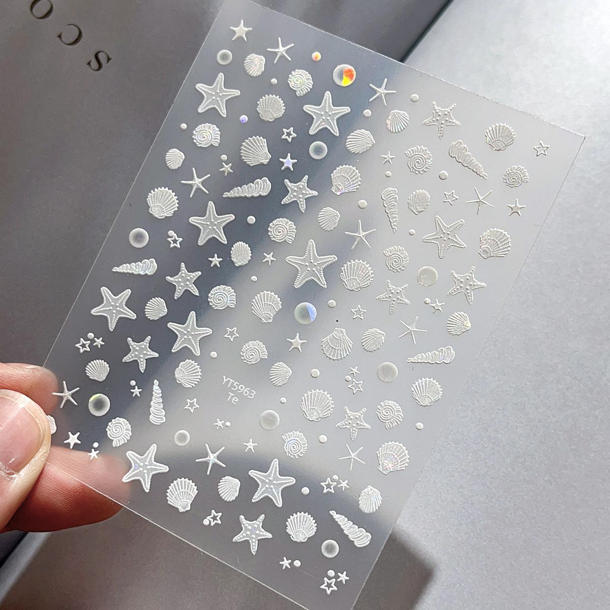 0713 M146- Starfish and shells Embossed Mini sticker -1Pcs each pack