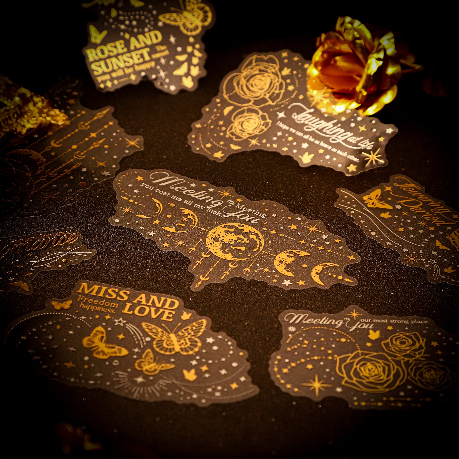 0926 The night shines PET Sticker -10Pcs each pack