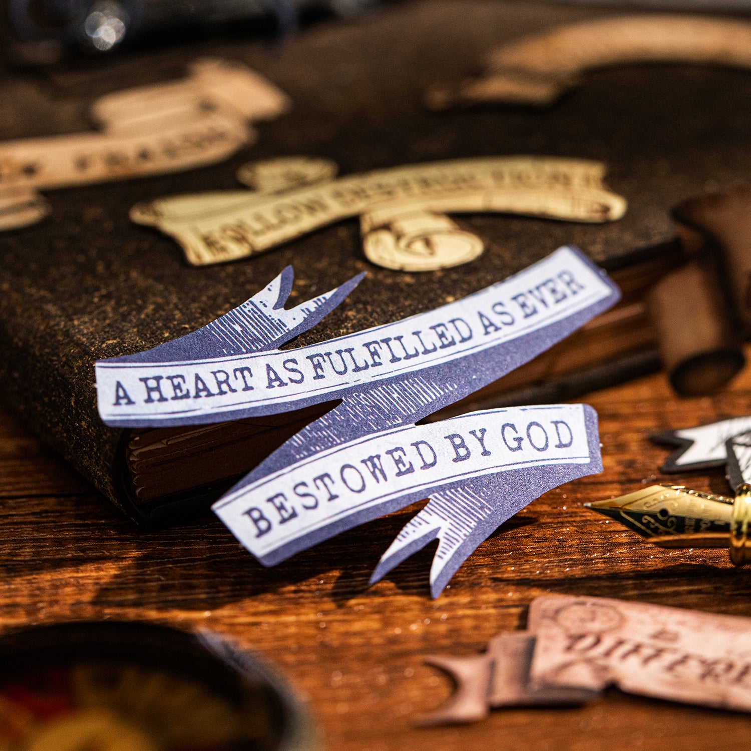 1202 Banner with quotes from famous works Solid sticker -30Pcs each pack