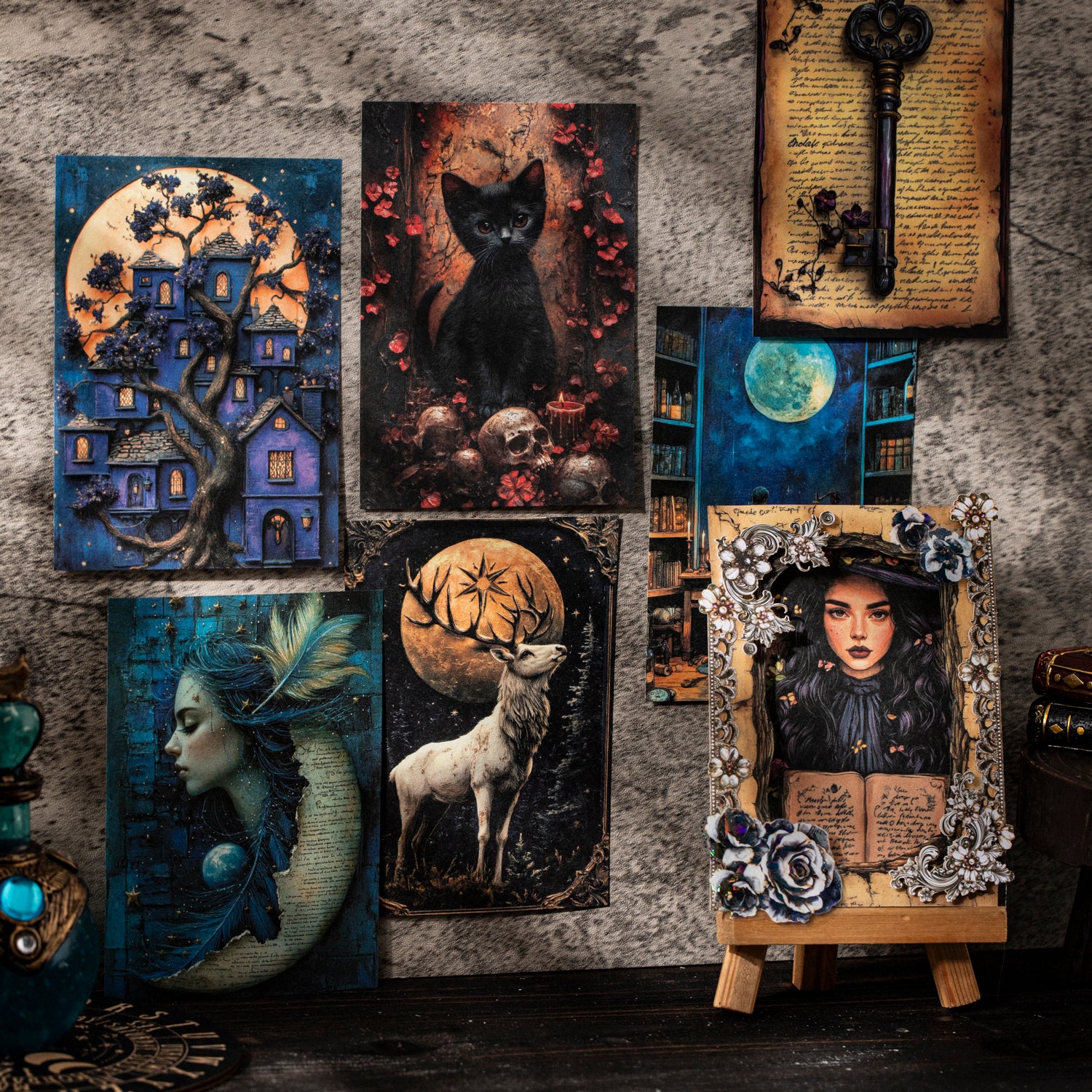 0820 Witch's magic book paper -50Pcs each pack