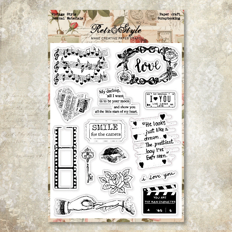 260209 Vintage Valentine's Day Clear Stamp 15CM*20CM