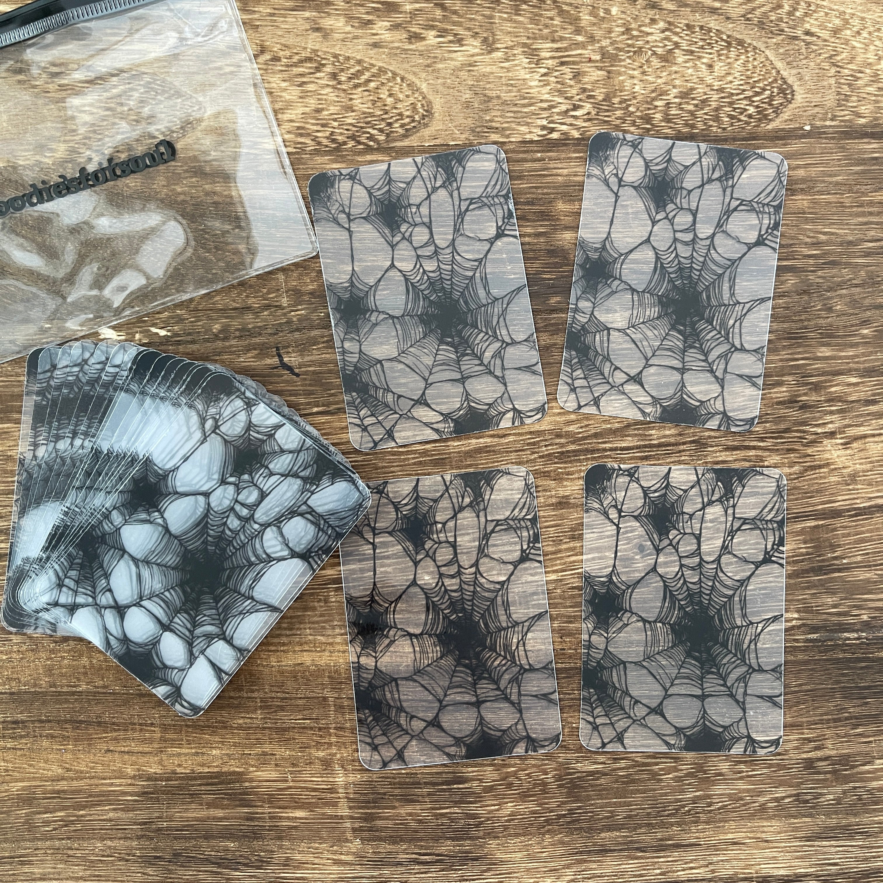 Black Spider web Clear ATC card 20 pcs 1 pack *Both sides have protective film