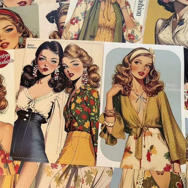 1105 A4 size fashionable girl Style Paper 8 pcs