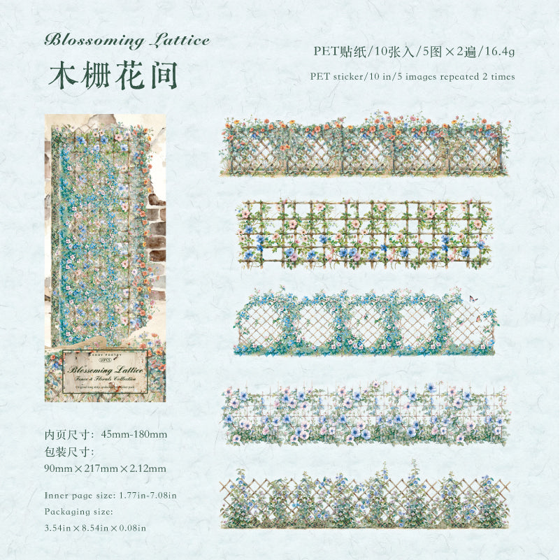 The Flower Fence Incident PET sticker -10Pcs each pack