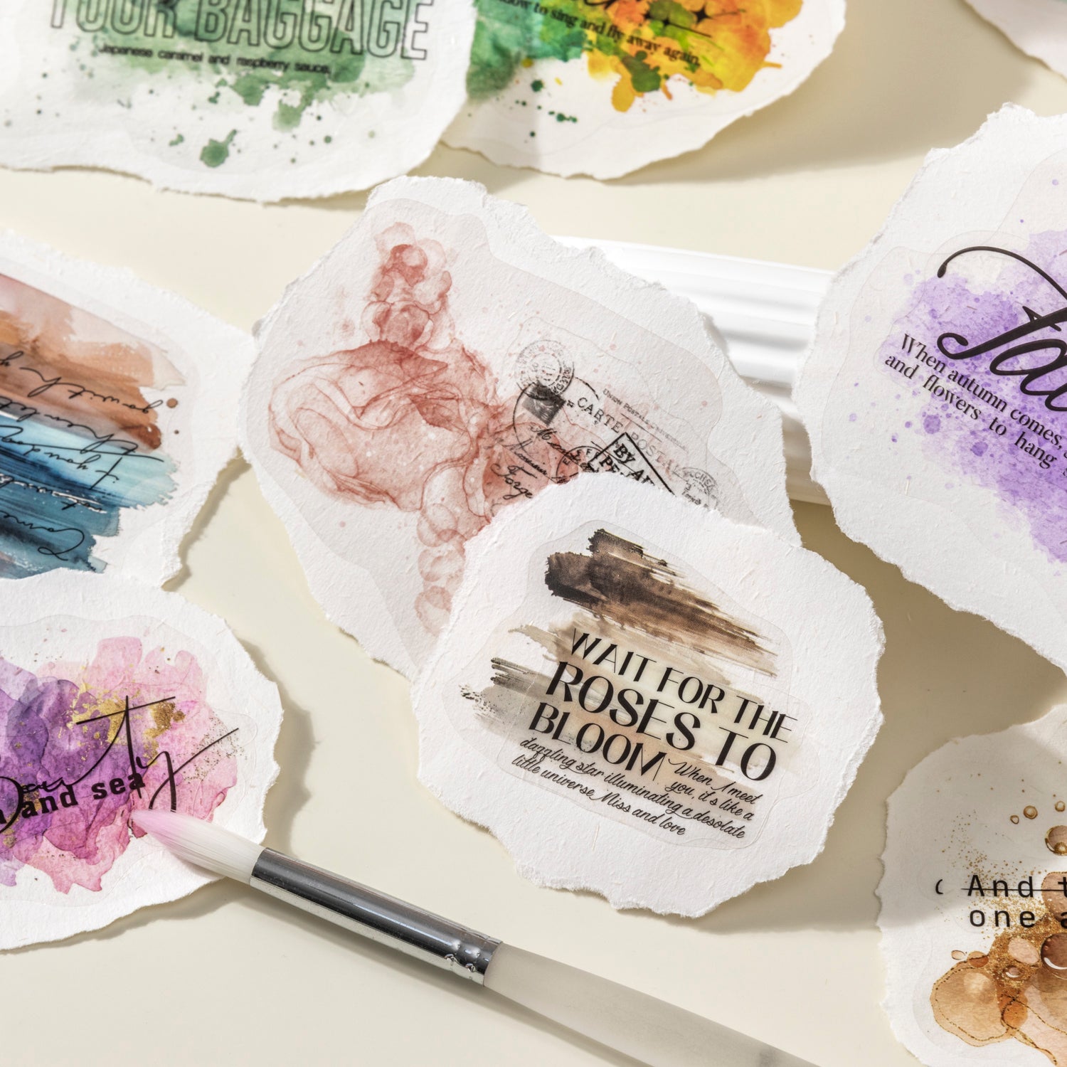 0914 Watercolor PET Sticker -100Pcs each pack