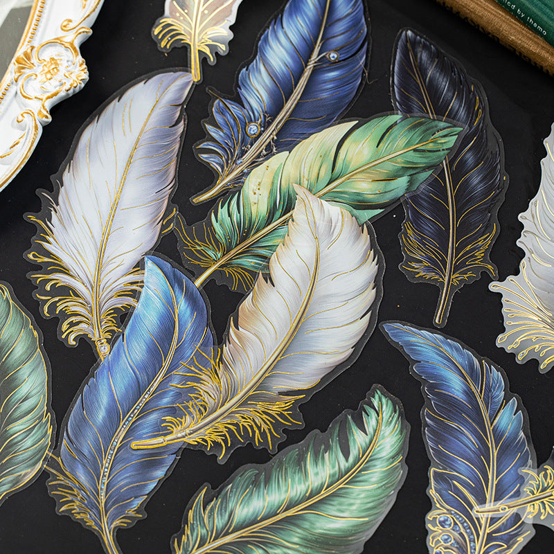 0306 Time feather stamping Series Sticker -6Pcs each pack