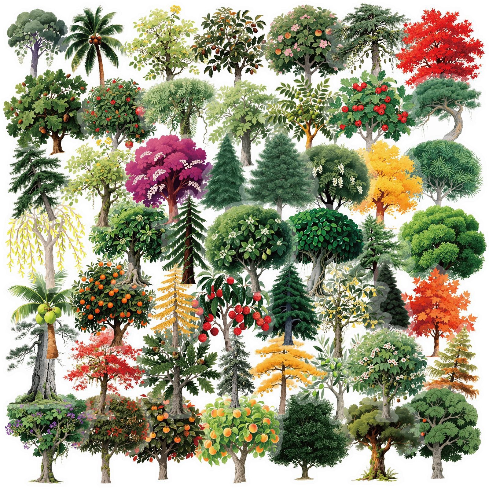 1204 56 Forest plants PET sticker