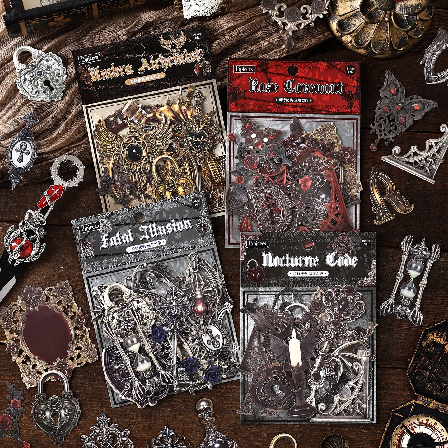 260523 Gothic Grimoire Thick Cardstock -15Pcs each pack