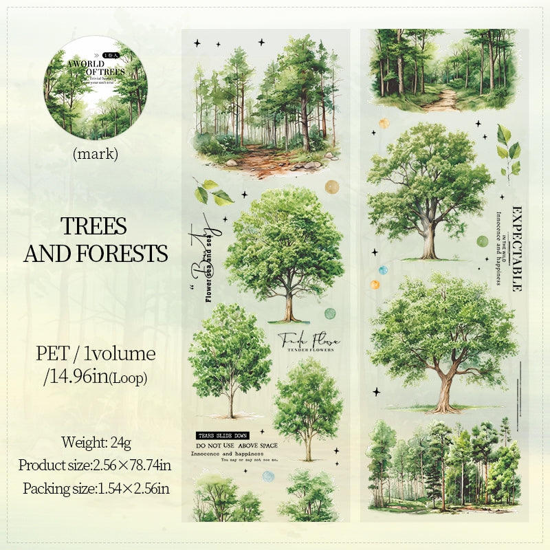 0705 Woods scenery PET tape -6.5cm*2M