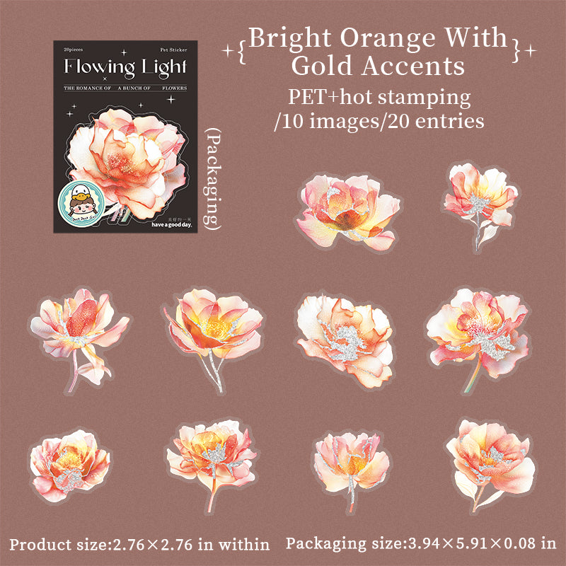 0623 Flower PET Stickers -20Pcs each pack