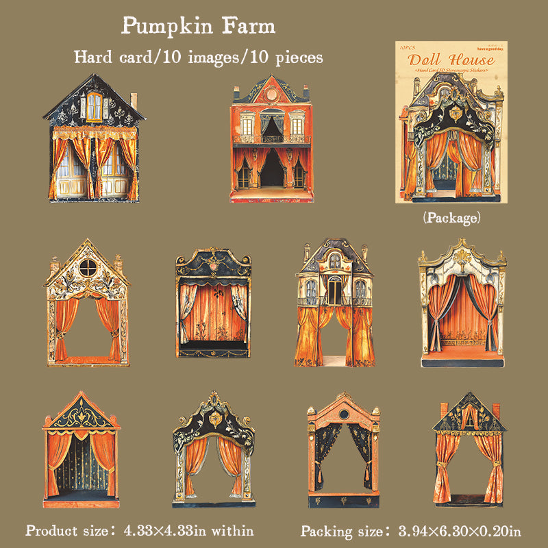 0826 Doll house cardstock die cut Sticker -10Pcs each pack