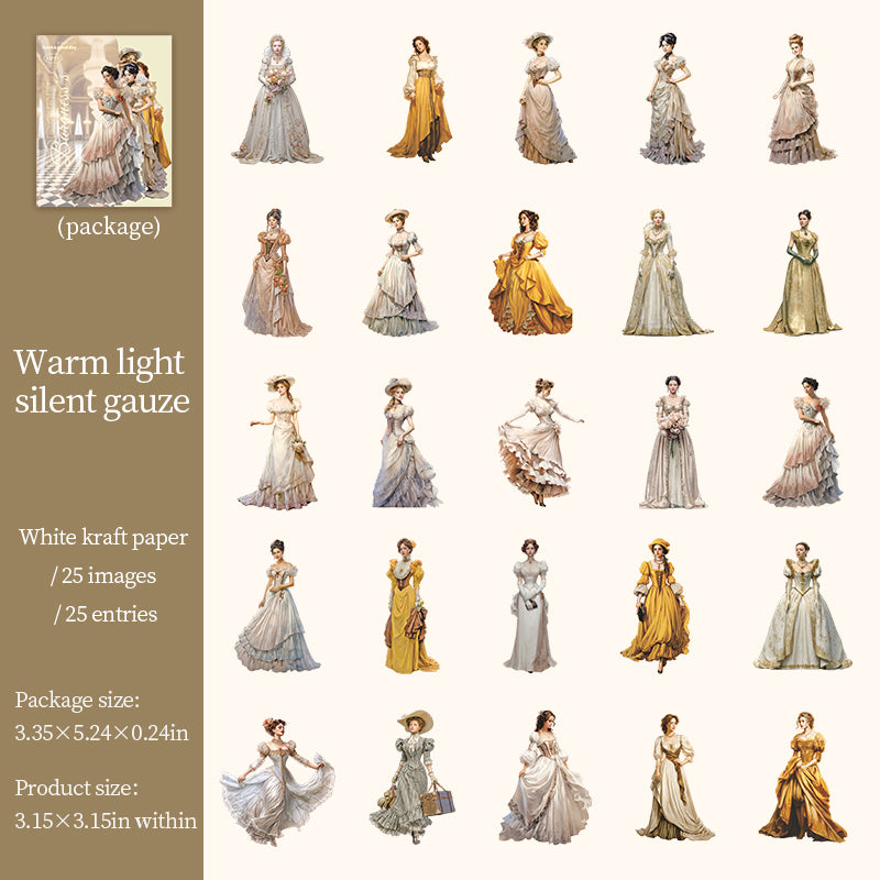 0925 The Countess's Wardrobe Solid Sticker -25Pcs each pack