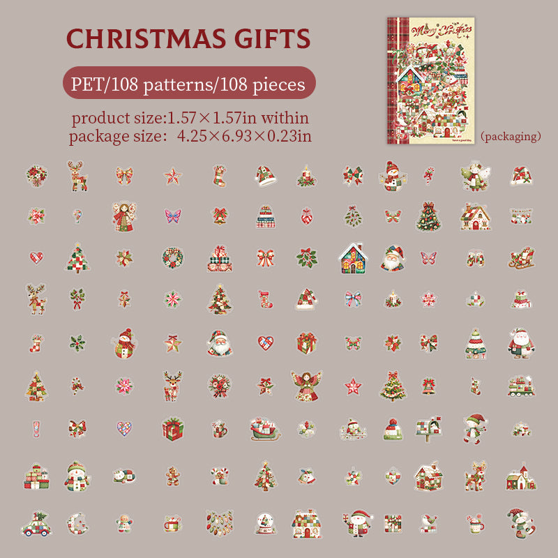 Make a Christmas Wish PET Stickers -108Pcs each pack