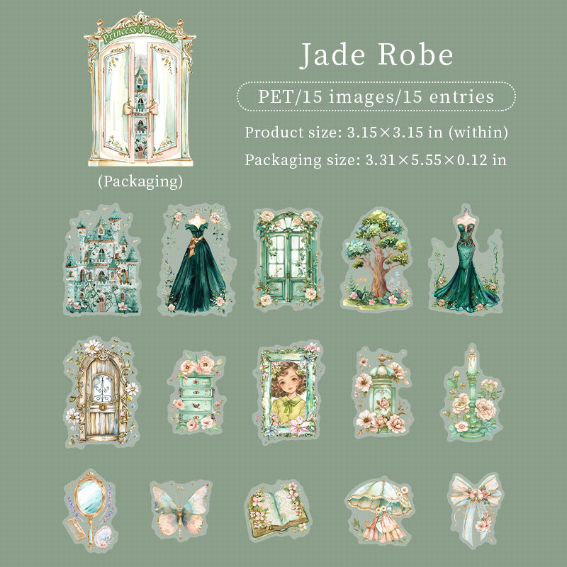 Princess Wardrobe PET Stickers -15Pcs each pack