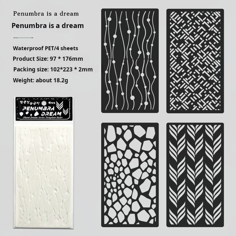 0523 Floral Dream stencil -4Pcs each pack