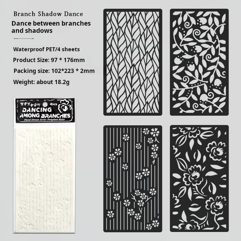 0523 Floral Dream stencil -4Pcs each pack