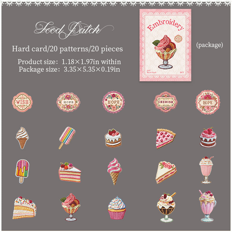 0811 Embroidered patches cardstock Sticker -20Pcs each pack