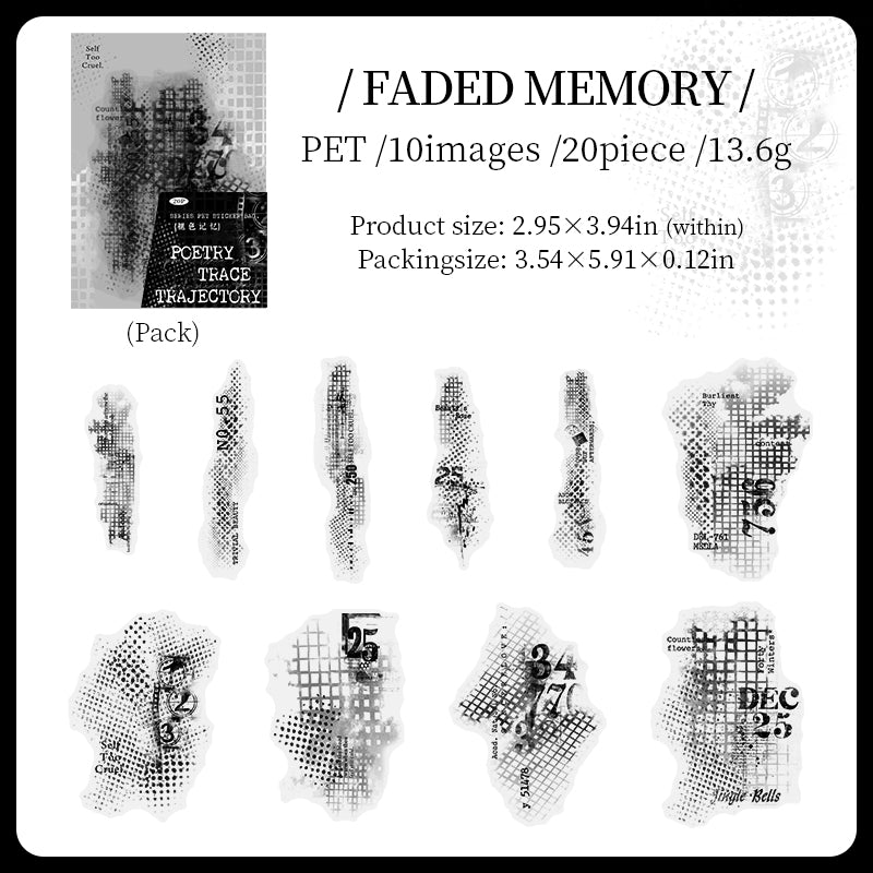 0602 Trace PET sticker -20Pcs each pack