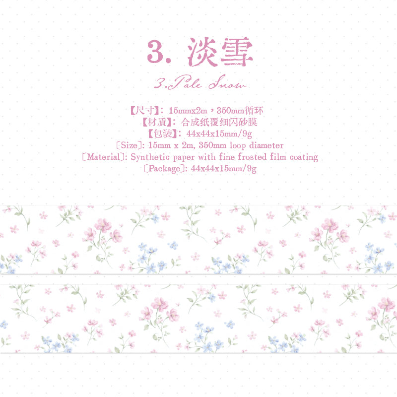 Light Salt Floral Tales Paper Tape (1.5cm x 2m)