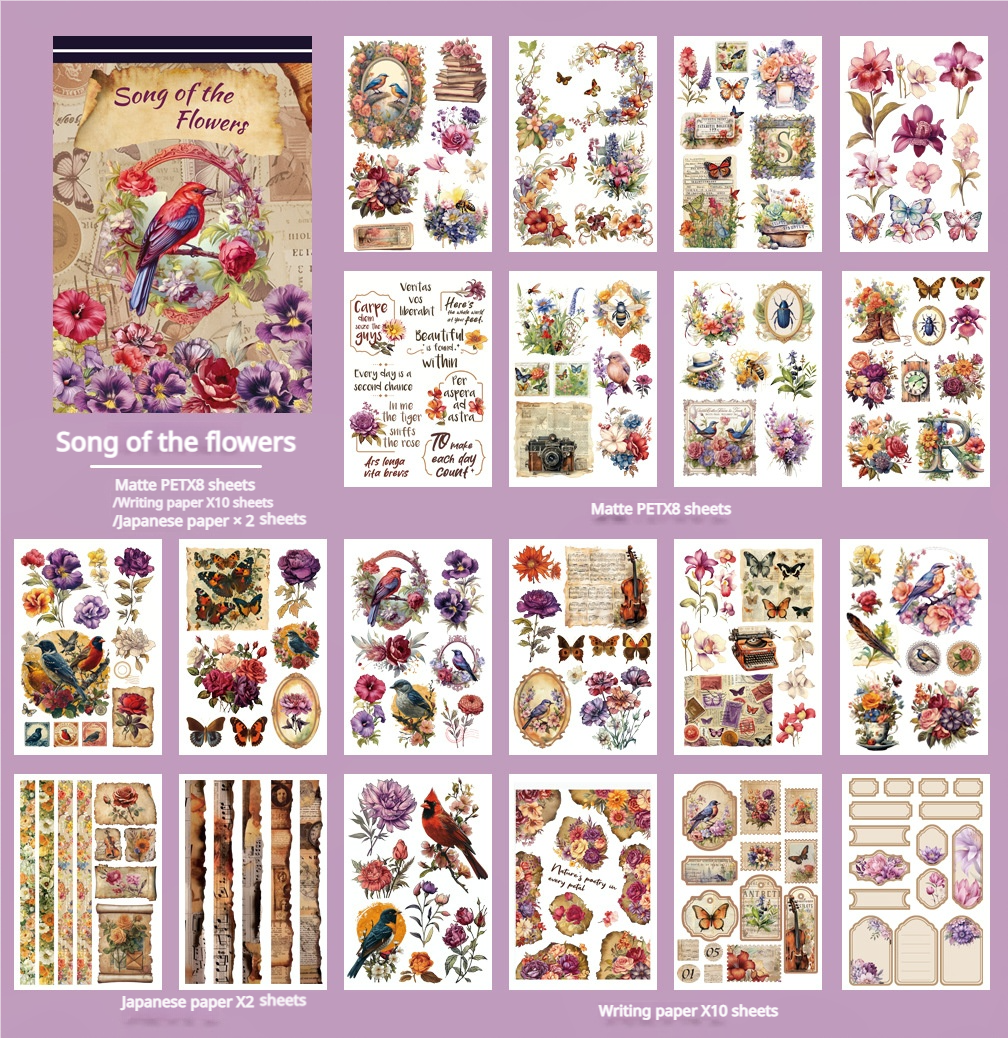 S-538- Song of the flowers Sticker Book -20Pcs each pack