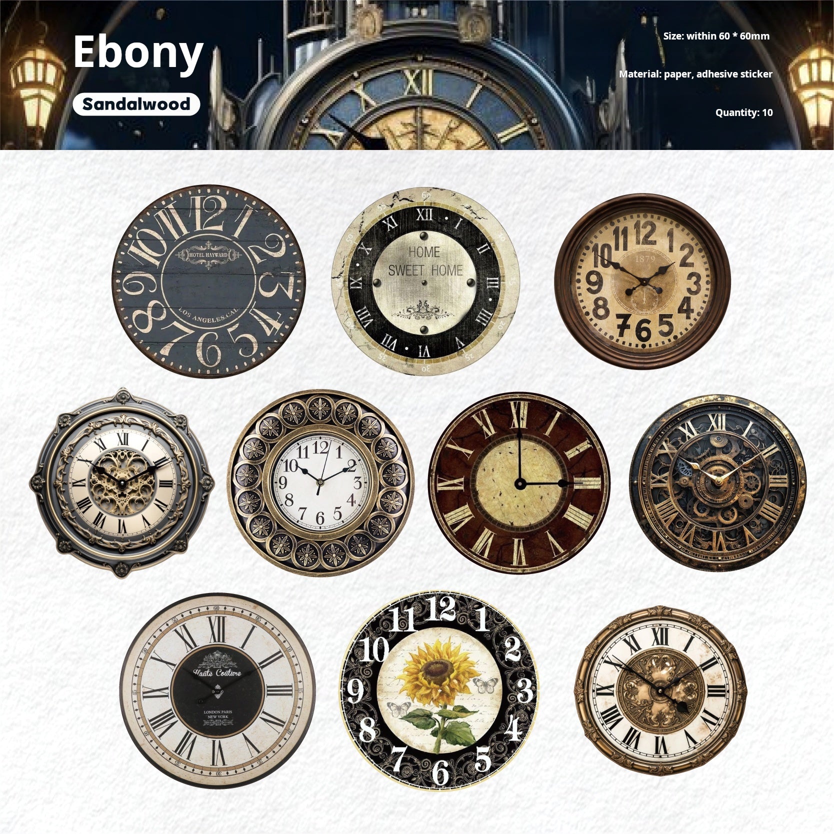 1213 Time scale sticker -10Pcs each pack