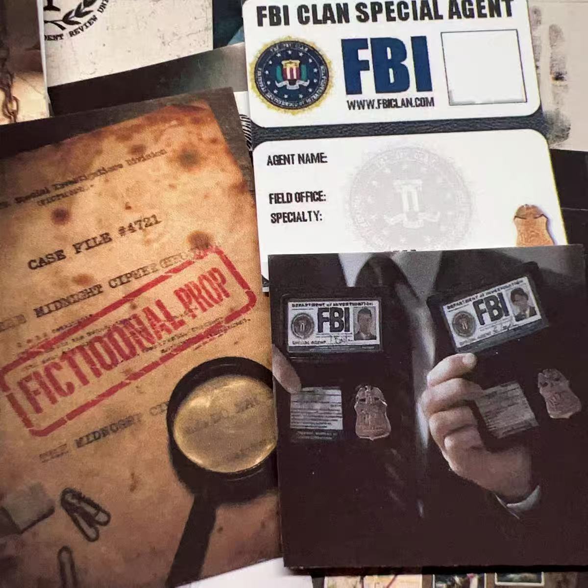 A4 size Vintage FBI Criminal Forensics Style paper 4 pcs (Uncut, with white borders)
