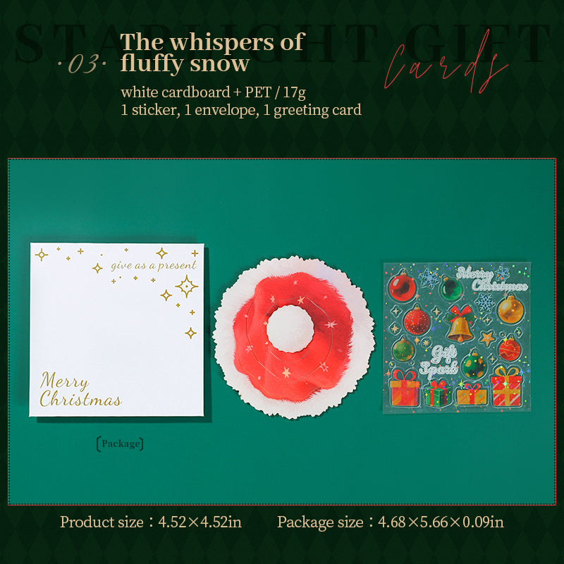 0722 Christmas card PET & cardstock Mixed pack -4Pcs each pack