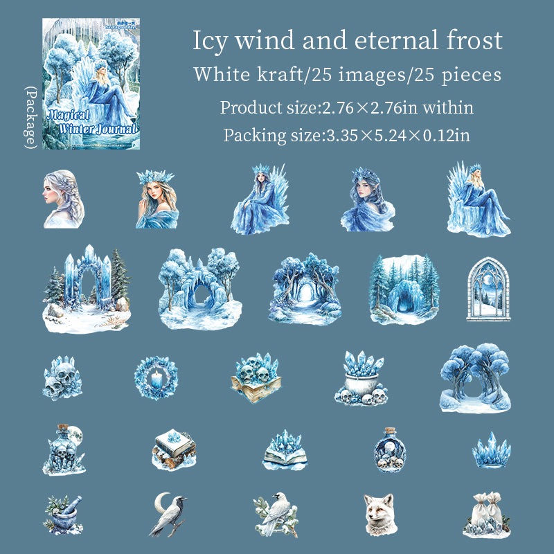 1101 Magical Winter Solid sticker -25Pcs each pack