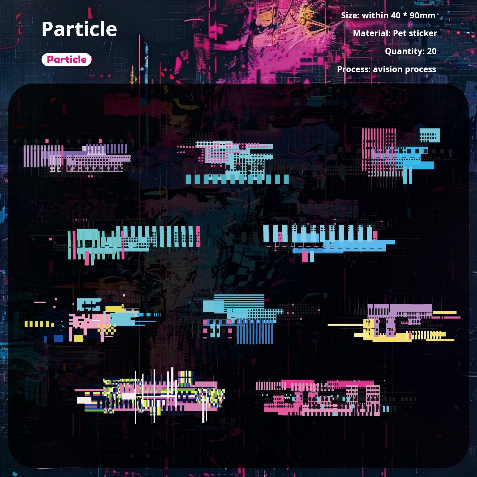 1231 Noise space PET sticker -20Pcs each pack