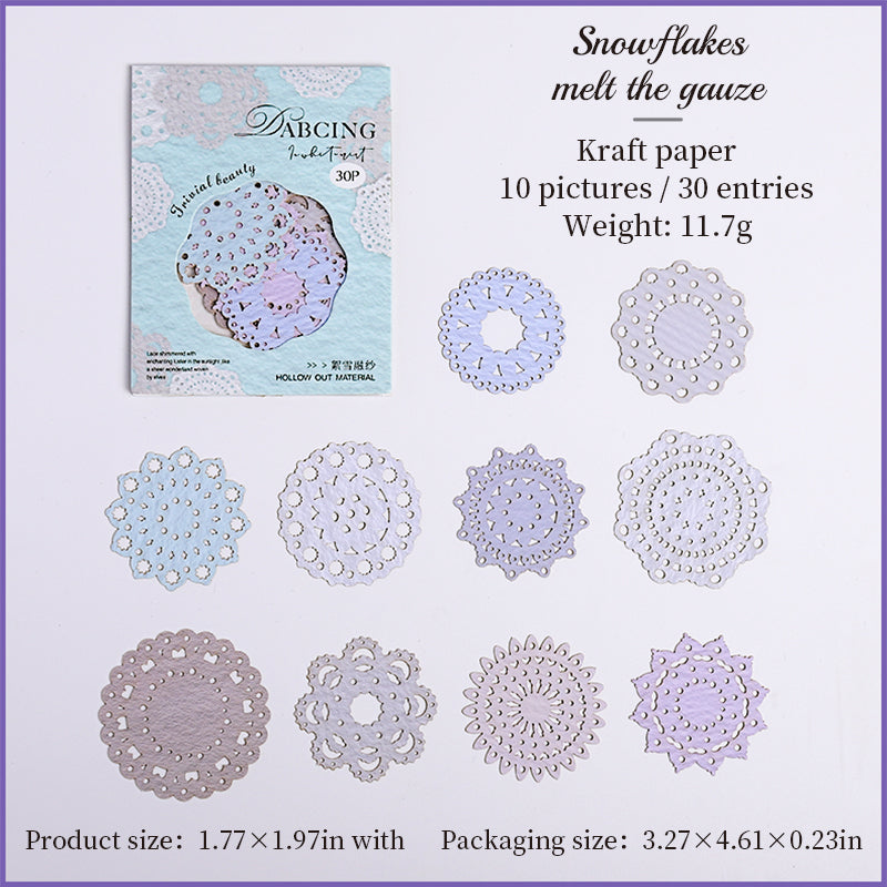 0521 Dancing in white mist Series die cut cardstock Paper -30Pcs each pack