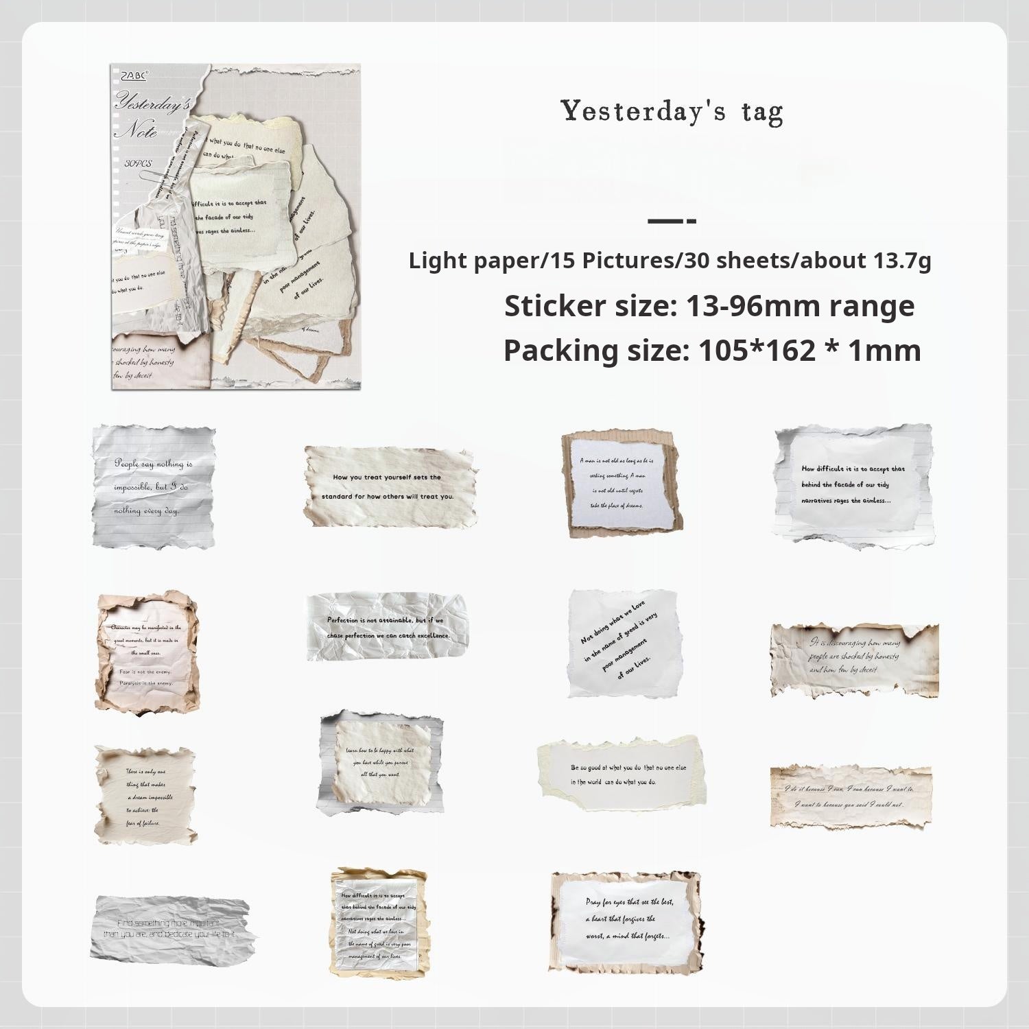 0910 Vintage Sticker -30Pcs each pack
