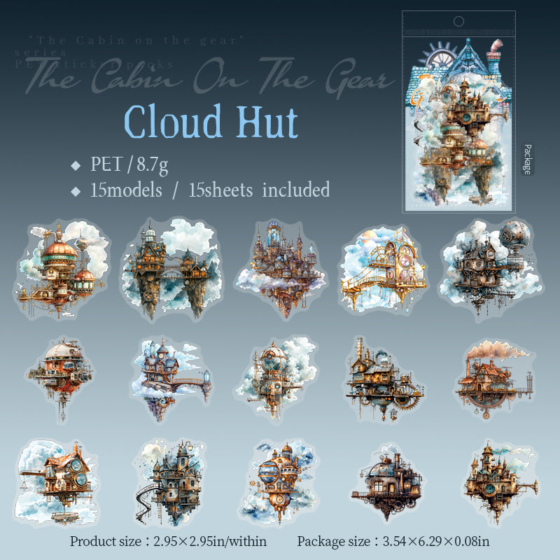 0802 Steampunk House PET Sticker -30Pcs each pack