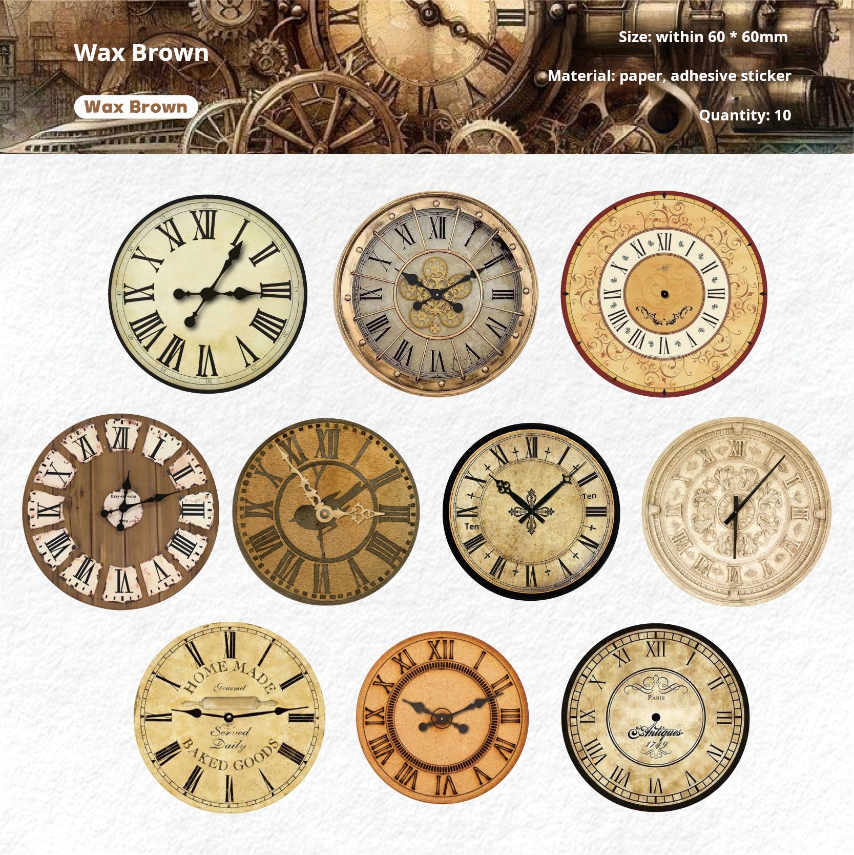 1213 Time scale sticker -10Pcs each pack