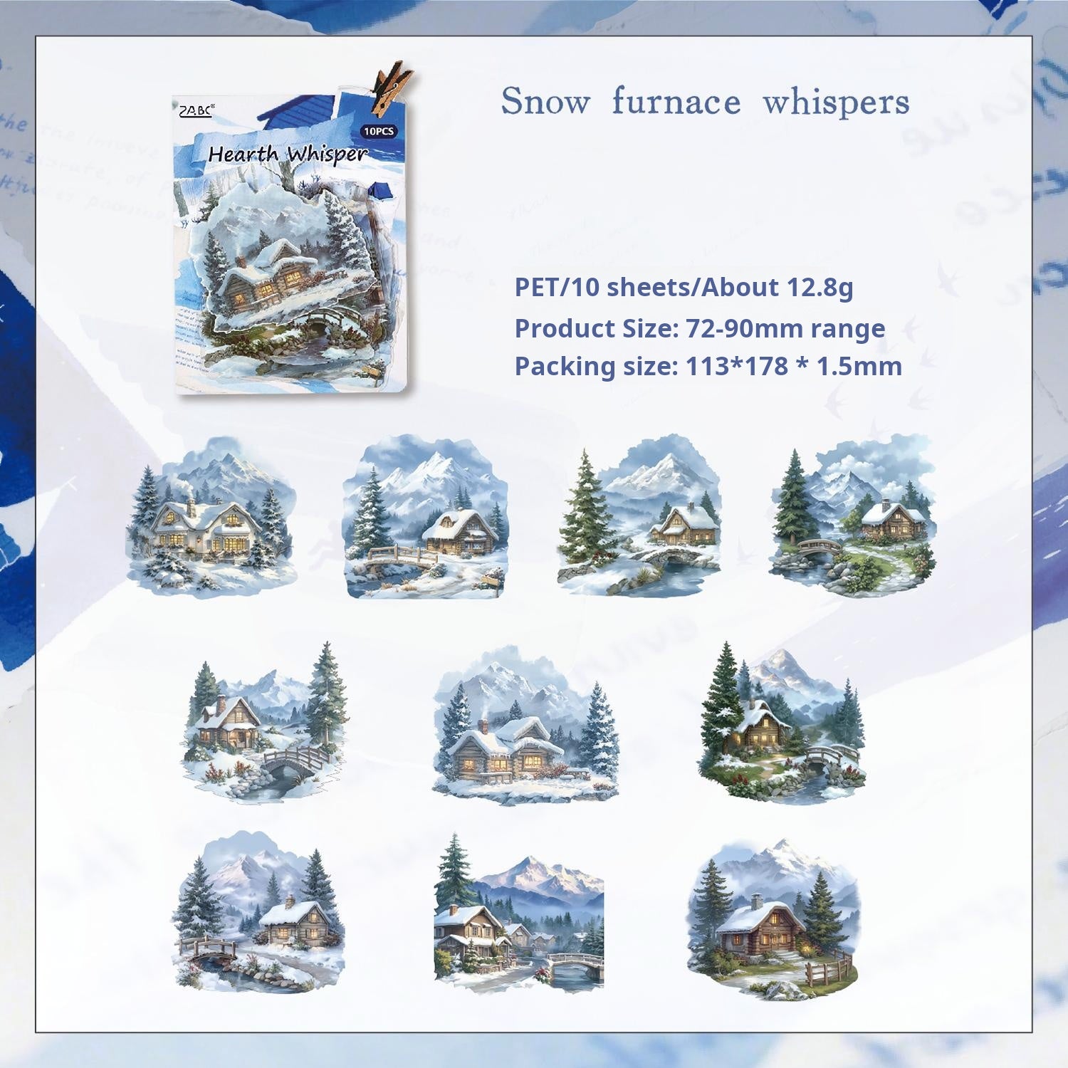 0912 Town Four Seasons PET Sticker -10Pcs each pack