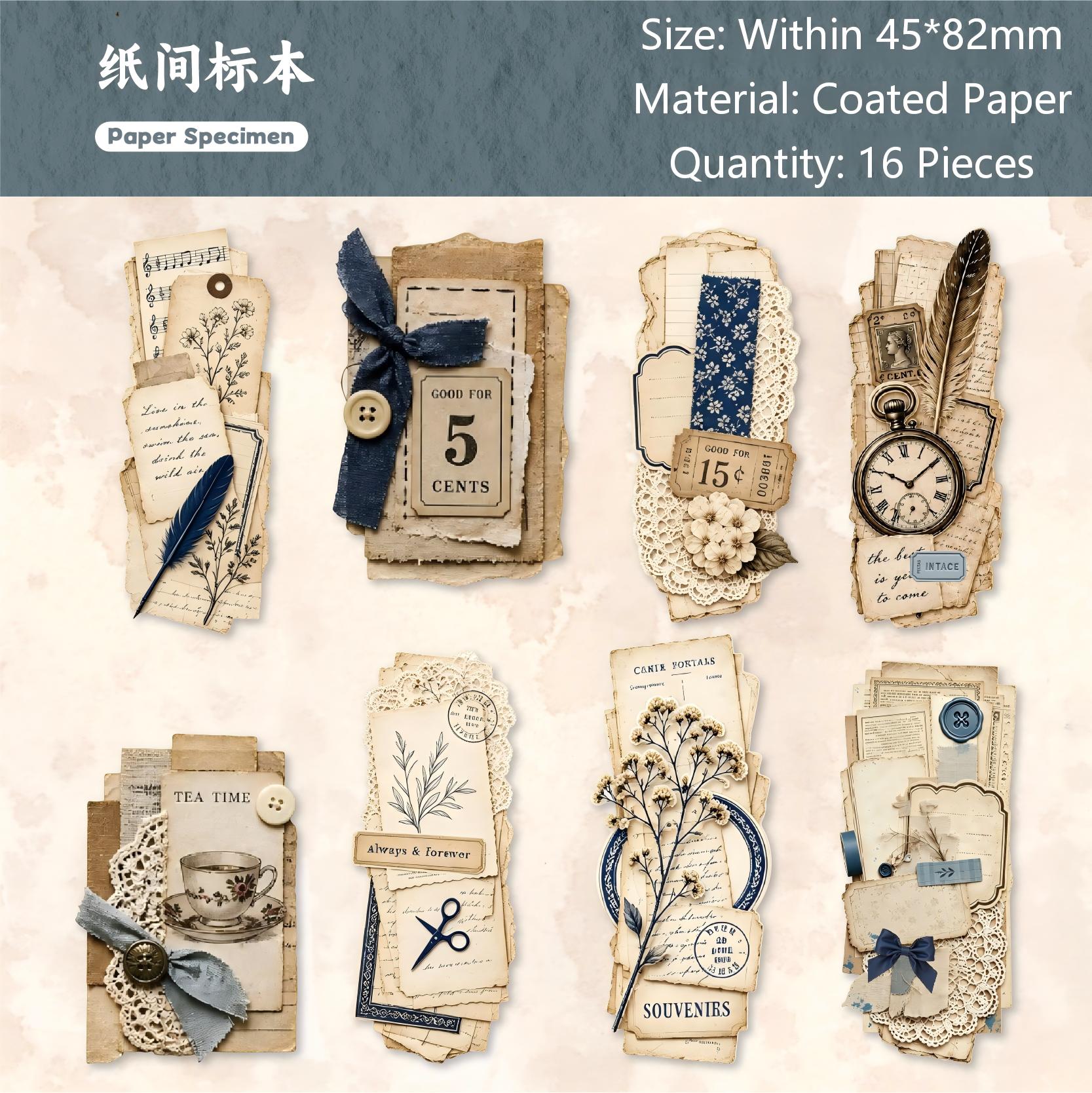 Vintage Film Collection Coated Paper Stickers -16Pcs each pack