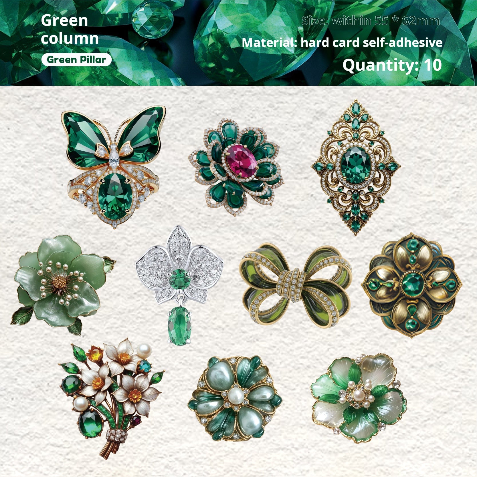 1213 Crystal jewelry sticker -10Pcs each pack