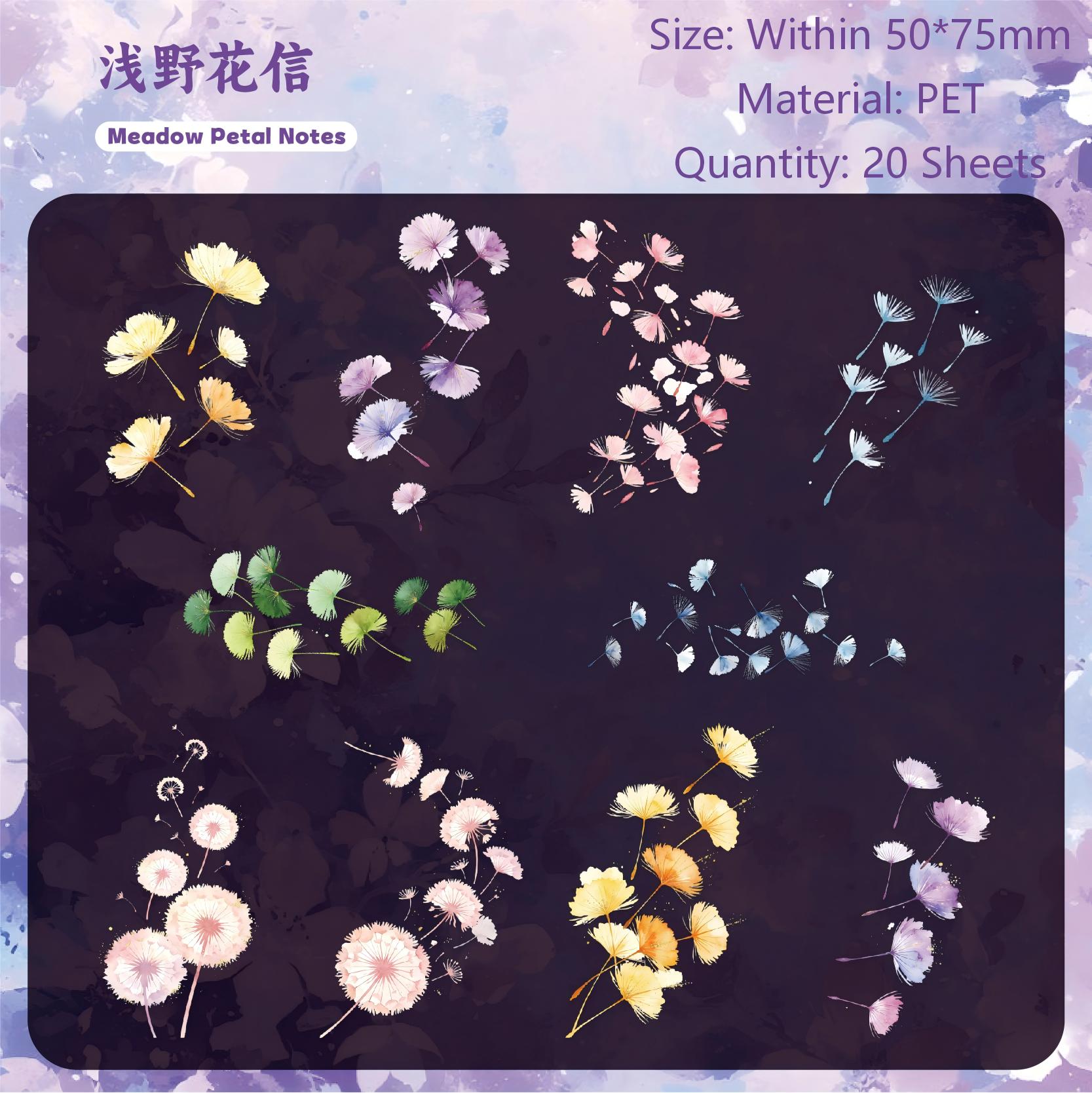 Wildflowers Anthology PET Stickers -20Pcs each pack