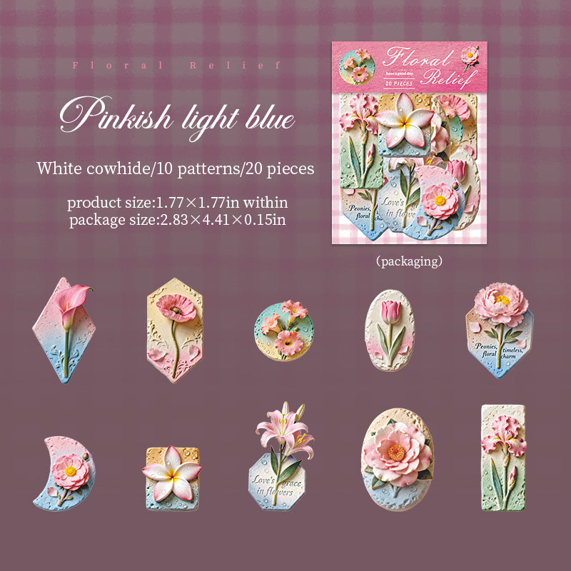 Flower solid Stickers -20Pcs each pack