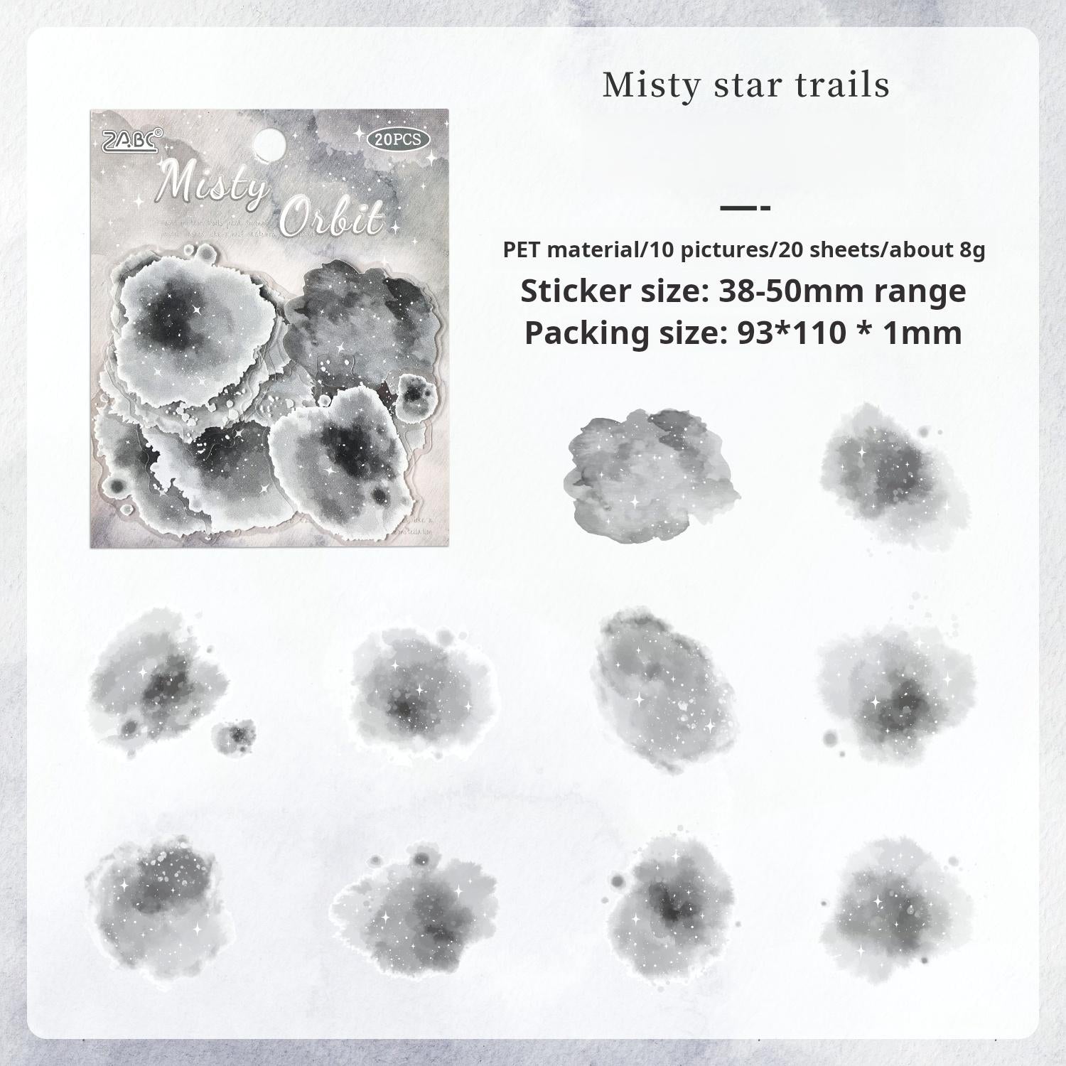 0726 Star clouds PET Sticker -20Pcs each pack
