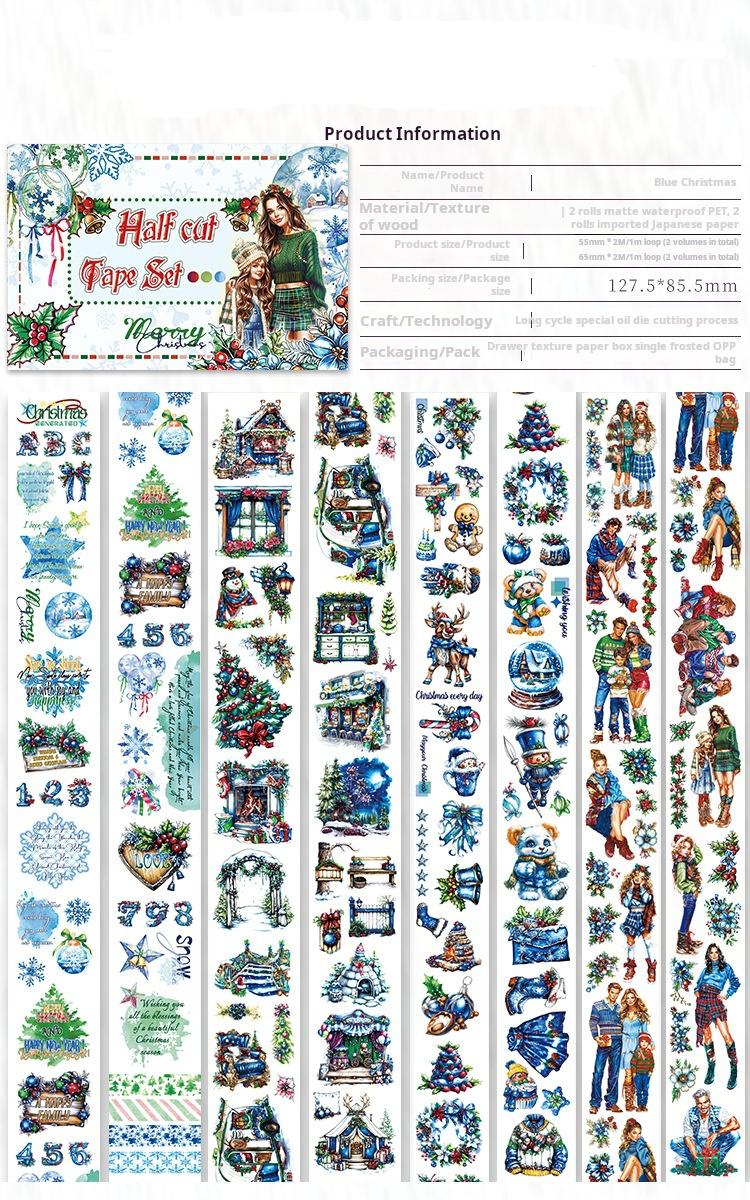 T-128- Blue Christmas tape set *pre-cut