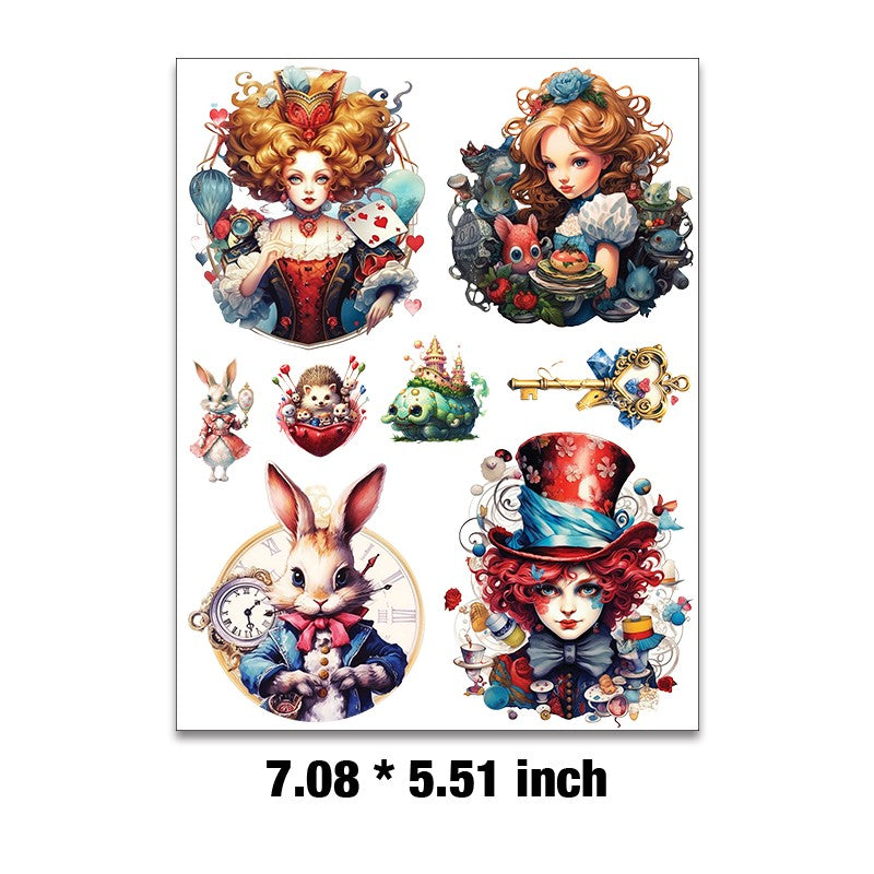 E-4- Alice in Wonderland Embossed sticker 1 Pcs